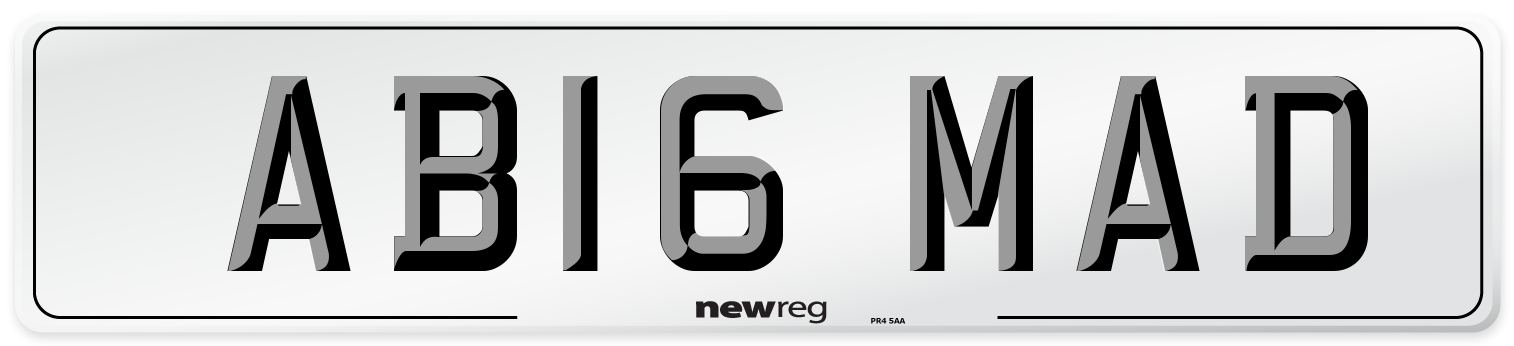AB16 MAD Number Plate from New Reg
